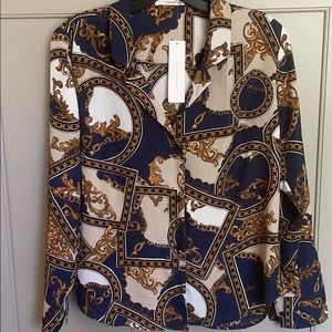 NWT Baroque Print Long Sleeves Shirt